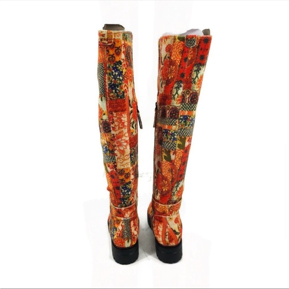 LAURA ASHLEY La Serina Boots Velvet Quilted Size 9 Orange by Aerosoles - Picture 13 of 16